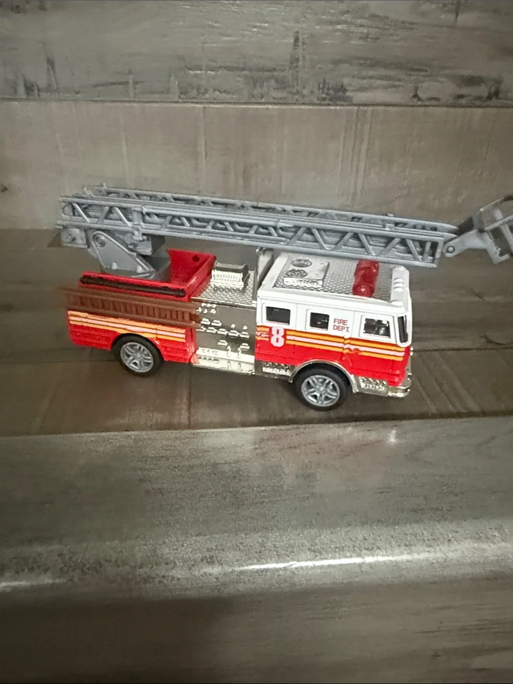 Kinsmart Kids Construction & Fire Truck Playset - Blue, Red, Yellow